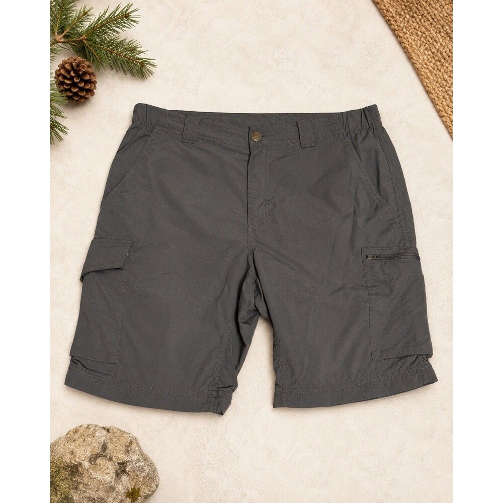 Columbia Men’s Cargo Shorts Size 34 Gray Nylon Omni-Shade Outdoor Hiking Fishing